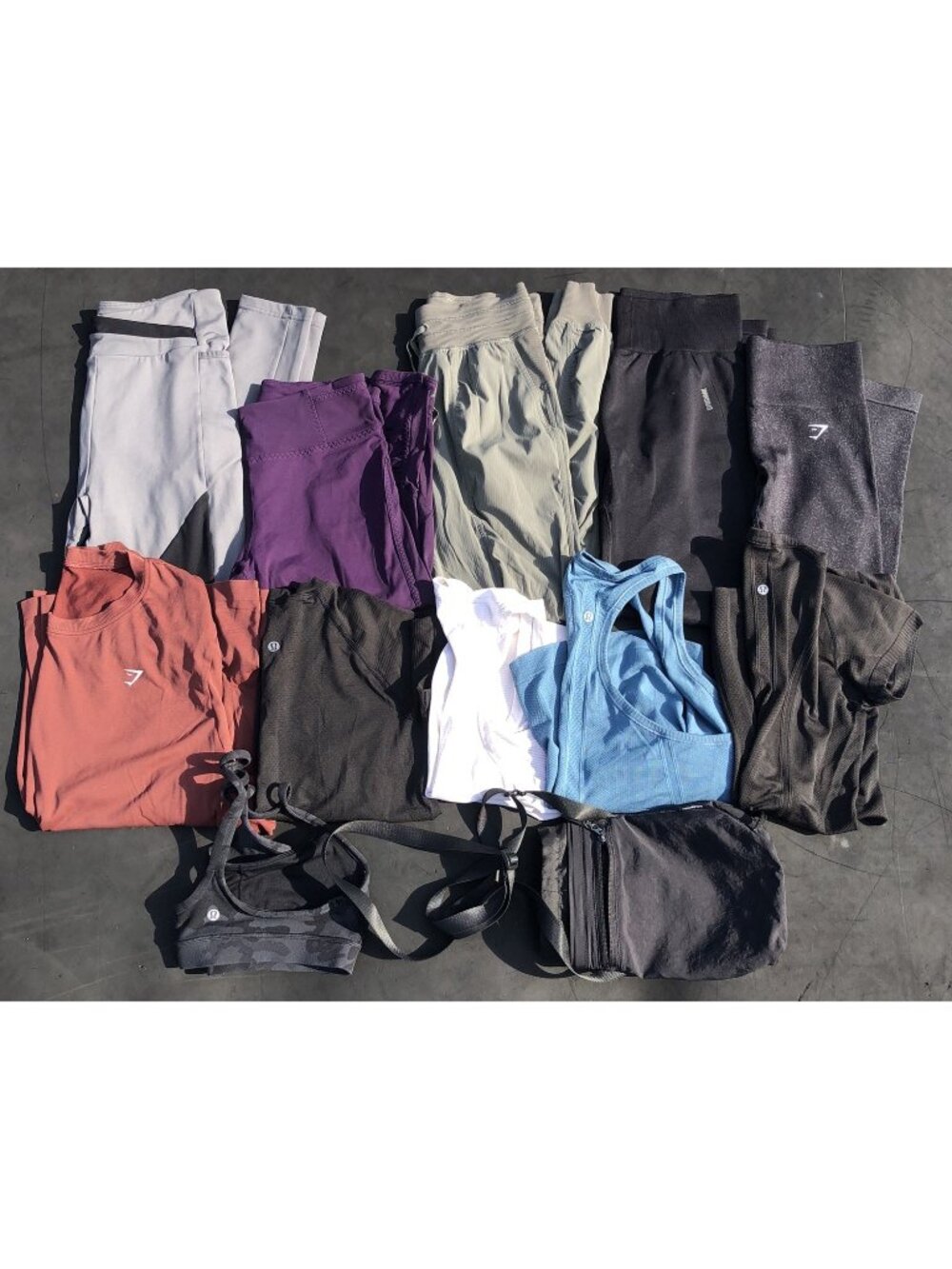 Lululemon & Gymshark Athletic Leggings Tops Sports Bra Mixed Sizes LOT OF 12